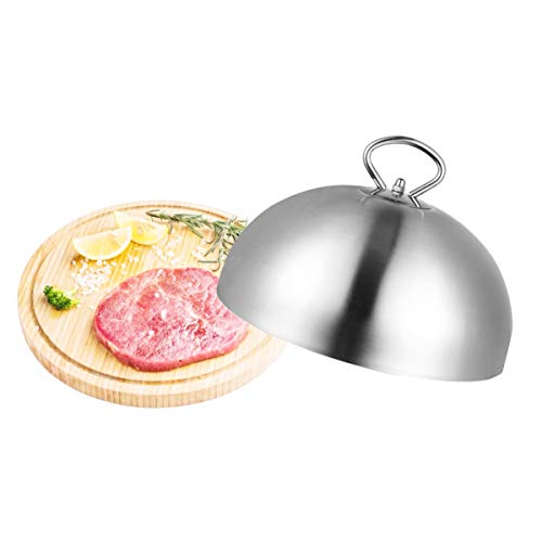 Hemoton Campana de acero inoxidable para alimentos Teppanyaki, tapa para hamburguesas