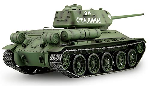 HengLong Tanque de combate ruso T-34/85 1:16 – humo y sonido + engranaje de metal y 2,4 GHz