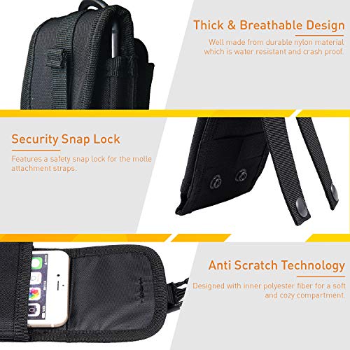 Hengying Funda con Clip de Cinturón para Teléfono Móvil, Nailon Compatible Bolso Táctico para Exteriores Senderismo y Campamentos Diseño Militar de Camuflaje + Llavero de Piel Hengying Funda con Clip de Cinturón para Teléfono Móvil, Nailon Compatible Bolso Táctico para Exteriores Senderismo y Campamentos Diseño Militar de Camuflaje + Llavero de Piel