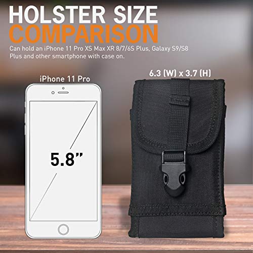 Hengying Funda con Clip de Cinturón para Teléfono Móvil, Nailon Compatible Bolso Táctico para Exteriores Senderismo y Campamentos Diseño Militar de Camuflaje + Llavero de Piel Hengying Funda con Clip de Cinturón para Teléfono Móvil, Nailon Compatible Bolso Táctico para Exteriores Senderismo y Campamentos Diseño Militar de Camuflaje + Llavero de Piel