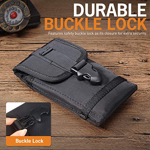 Hengying Funda con Clip de Cinturón para Teléfono Móvil, Nailon Compatible Bolso Táctico para Exteriores Senderismo y Campamentos Diseño Militar de Camuflaje + Llavero de Piel Hengying Funda con Clip de Cinturón para Teléfono Móvil, Nailon Compatible Bolso Táctico para Exteriores Senderismo y Campamentos Diseño Militar de Camuflaje + Llavero de Piel