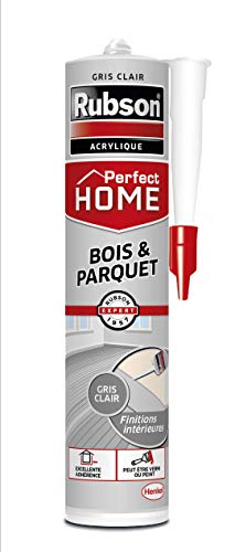 Henkel Perfect Home - Masilla de madera y parquet color gris - Masilla acrílica para todos los soportes de madera y albañilería, juntas para interior y exterior, 280 ml