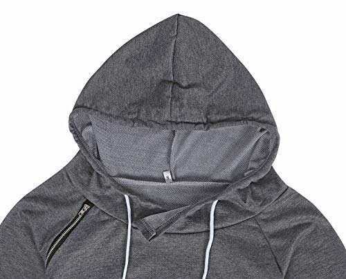 HenzWorld Sudadera con Capucha de Manga Larga para Mujer Minivestido Delgado y Sexy Sudadera Informal para Mujer Jersey (Gris Oscuro Talla XL)