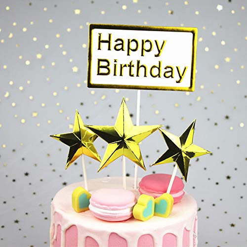 Her Kindness 10 Piezas de Velas de Números de Cumpleaños Velas de Tartas Topper de Pastel Dorado de Número 0-9 Pastel de Cumpleaños Adornospara /1 Piezas Tarjeta de Cumpleaños Pentagram (Dorado)