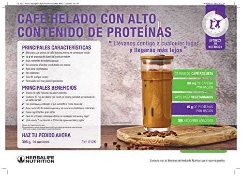 Herbalife - Proteina sabor a Café Helado - High Protein Iced Coffee Latte macchiato 308 g