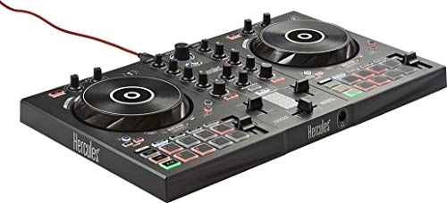 Hercules DJControl Inpulse 300 – Controlador DJ USB – 2 Pistas con 16 Pads y Tarjeta de Sonido – Incluye Software y Tutoriales, Multicolor