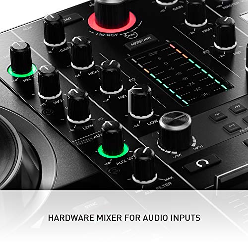 Hercules DJControl Inpulse 500: Controladora de DJ USB de 2 Decks para Serato DJ Lite y DJUCED (incluidos) — Interfaz de Audio Integrado, 16 Pads RGB retroiluminados, Jog Wheels Grandes