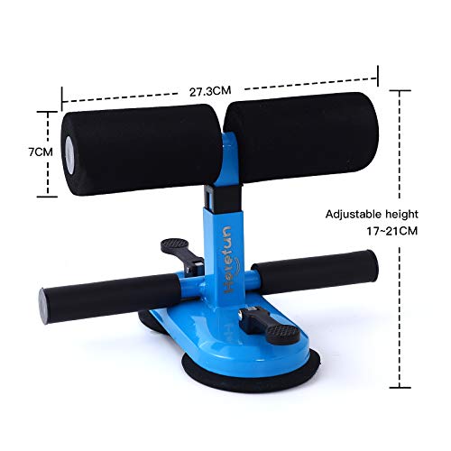 Herefun Barra de Abdominales de Auto-succión Portátil, Sit Up Dispositivo Auto Succión Sit-Up Equipo Abdominal Ajustable Sit Up Bar Dispositivo Abdominal, Dispositivo Auxiliar de Abdominales (Blue)