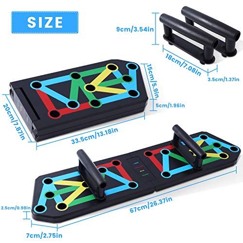 Herefun Push Up Board Plegable, Tabla de Flexiones Plegable Tablero de Rack de Push-Up con Mango Cómodo + 20Pcs Pegatinas Antideslizantes, Tabla de Entrenamiento para Ejercicios en el Hogar Herefun Push Up Board Plegable, Tabla de Flexiones Plegable Tablero de Rack de Push-Up con Mango Cómodo + 20Pcs Pegatinas Antideslizantes, Tabla de Entrenamiento para Ejercicios en el Hogar