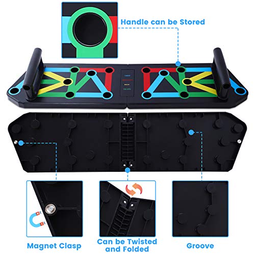 Herefun Push Up Board Plegable, Tabla de Flexiones Plegable Tablero de Rack de Push-Up con Mango Cómodo + 20Pcs Pegatinas Antideslizantes, Tabla de Entrenamiento para Ejercicios en el Hogar Herefun Push Up Board Plegable, Tabla de Flexiones Plegable Tablero de Rack de Push-Up con Mango Cómodo + 20Pcs Pegatinas Antideslizantes, Tabla de Entrenamiento para Ejercicios en el Hogar