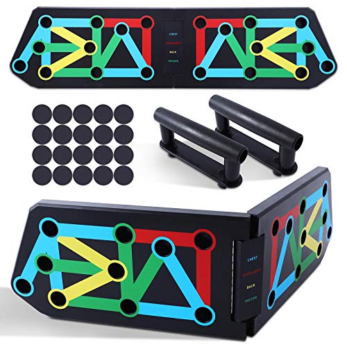 Herefun Push Up Board Plegable, Tabla de Flexiones Plegable Tablero de Rack de Push-Up con Mango Cómodo + 20Pcs Pegatinas Antideslizantes, Tabla de Entrenamiento para Ejercicios en el Hogar Herefun Push Up Board Plegable, Tabla de Flexiones Plegable Tablero de Rack de Push-Up con Mango Cómodo + 20Pcs Pegatinas Antideslizantes, Tabla de Entrenamiento para Ejercicios en el Hogar