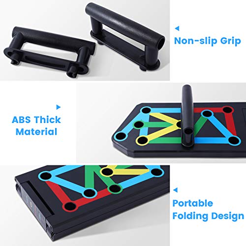 Herefun Push Up Board Plegable, Tabla de Flexiones Plegable Tablero de Rack de Push-Up con Mango Cómodo + 20Pcs Pegatinas Antideslizantes, Tabla de Entrenamiento para Ejercicios en el Hogar Herefun Push Up Board Plegable, Tabla de Flexiones Plegable Tablero de Rack de Push-Up con Mango Cómodo + 20Pcs Pegatinas Antideslizantes, Tabla de Entrenamiento para Ejercicios en el Hogar