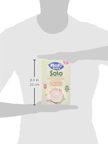 Hero Baby - Papilla de Multicereales Ecológica sin Azúcares Añadidos, para Bebés a Partir de los 6 Meses - Pack de 6 x 300 g