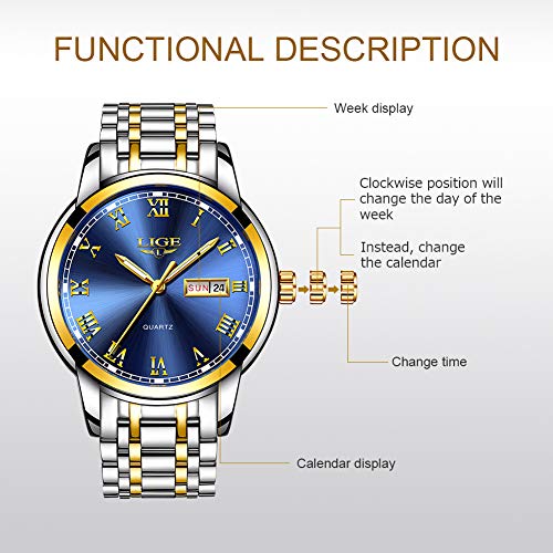Herren Uhr LIGE Wasserdicht Edelstahl Analog-Quarz Uhr-männer Business Date Armbanduhr Herren Uhr LIGE Wasserdicht Edelstahl Analog-Quarz Uhr-männer Business Date Armbanduhr