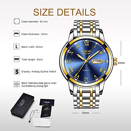 Herren Uhr LIGE Wasserdicht Edelstahl Analog-Quarz Uhr-männer Business Date Armbanduhr Herren Uhr LIGE Wasserdicht Edelstahl Analog-Quarz Uhr-männer Business Date Armbanduhr