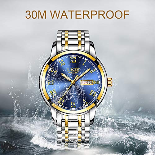 Herren Uhr LIGE Wasserdicht Edelstahl Analog-Quarz Uhr-männer Business Date Armbanduhr Herren Uhr LIGE Wasserdicht Edelstahl Analog-Quarz Uhr-männer Business Date Armbanduhr