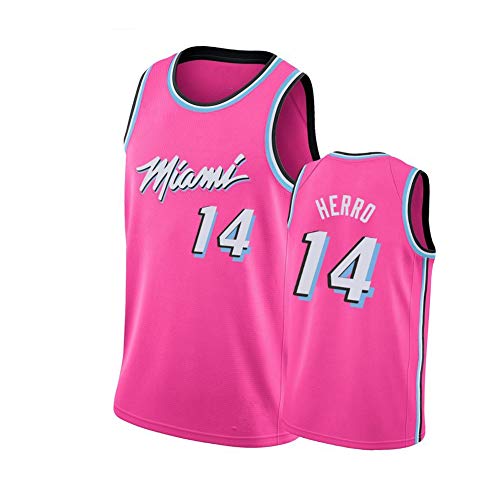 Herro 14# Basketball Jersey de Hero - Hero Hermano - Jersey térmico, Unisex Sin Mangas Bordado Malla Swing Swingman Jersey, Transpirable Transpirable Pink-L