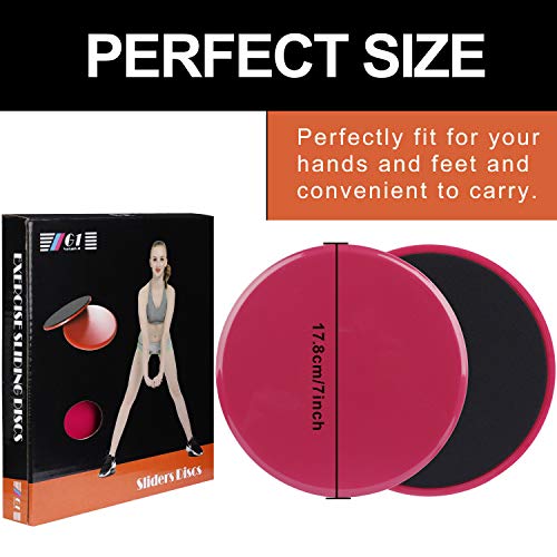 Heveer Discos de Deslizamiento Core Sliders Fitness Discos Deslizantes Ejercicios de Doble Cara para Uso en Alfombra y Pisos Duros 2 Piezas Rojo Heveer Discos de Deslizamiento Core Sliders Fitness Discos Deslizantes Ejercicios de Doble Cara para Uso en Alfombra y Pisos Duros 2 Piezas Rojo