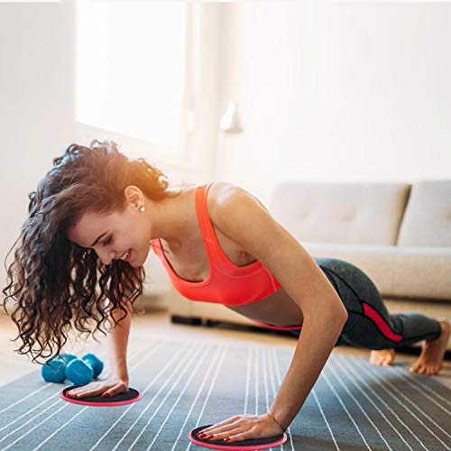 Heveer Discos de Deslizamiento Core Sliders Fitness Discos Deslizantes Ejercicios de Doble Cara para Uso en Alfombra y Pisos Duros 2 Piezas Rojo Heveer Discos de Deslizamiento Core Sliders Fitness Discos Deslizantes Ejercicios de Doble Cara para Uso en Alfombra y Pisos Duros 2 Piezas Rojo