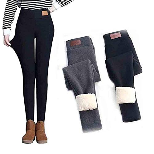 Heyzen Super Thick Cashmere Wool Leggings,Ladies Winter Plush Warm High Waist Elastic Slim Pants,Solid Winter Warm Tight Thick Leggings (Black, M) Heyzen Super Thick Cashmere Wool Leggings,Ladies Winter Plush Warm High Waist Elastic Slim Pants,Solid Winter Warm Tight Thick Leggings (Black, M)