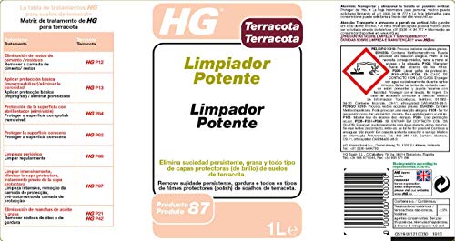 HG Limpiador Potente para terracota 1L – Elimina la grasa y la suciedad incrustada - De todo tipo de suelos de terracota