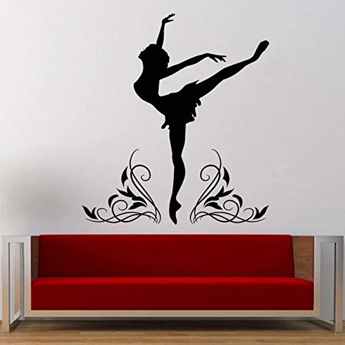 HGFDHG Ballet Pared Pared Bailarina Bailarina Silueta Vinilo Pared decoración hogar Dormitorio