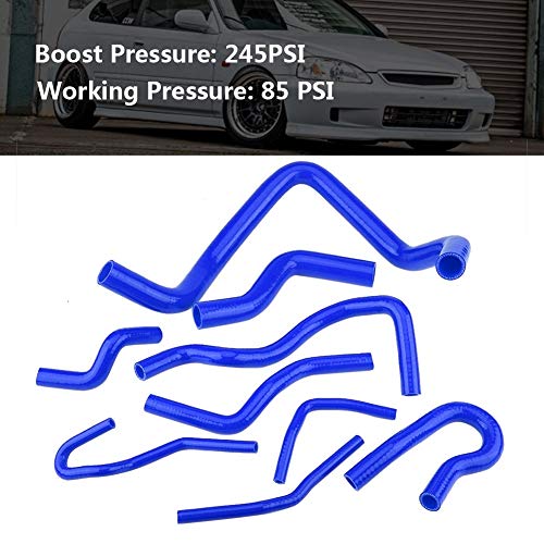 HGY 9pcs Azul de Silicona Auto del Manguito del radiador Kit Compatible con H-o-n-d-a Civic D15 D16 SOHC EG/EK 1992-2000 HGY 9pcs Azul de Silicona Auto del Manguito del radiador Kit Compatible con H-o-n-d-a Civic D15 D16 SOHC EG/EK 1992-2000