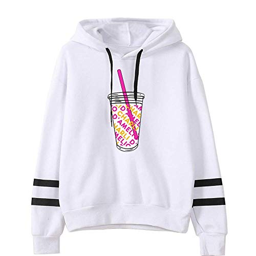 HHNN Printed Parallel Bars 2D Pink Iced Coffee Sudadera con Capucha Unisex Casual Charli D'Amelio Sports Hooded Casual Sweater Sudadera con Capucha Divertida (Talla: XXS-XXXL)