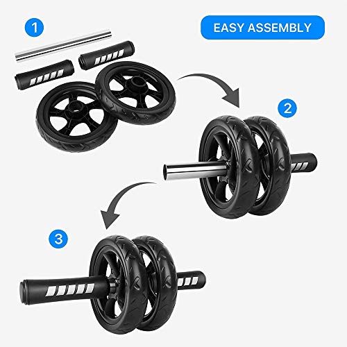 HHUPII AB Wheels Fitness Equipment for Home Gym No Ruido Rueda Abdominal AB Rodillo con Estera para Equipo de Entrenador Hip Musculoso