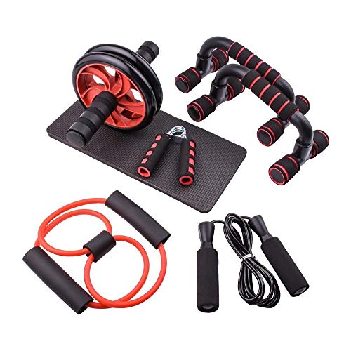 HHUPII Bandas de Resistencia Barra de Push-up Bar AB Power Wheels Máquina de Rodillos Salto Cuerda Ejercicio Entrenamiento Inicio Gimnasio Fitness Abrigo Muscular Abdominal (Color : The Rich)