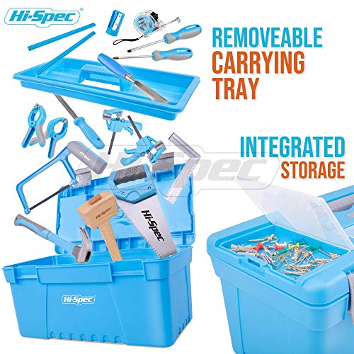 Hi-Spec Caja Jumbo de Herramientas de Bricolaje Reales para Niños, Juguete Educativo para Iniciación a la Carpintería y Trabajo de Madera Hi-Spec Caja Jumbo de Herramientas de Bricolaje Reales para Niños, Juguete Educativo para Iniciación a la Carpintería y Trabajo de Madera