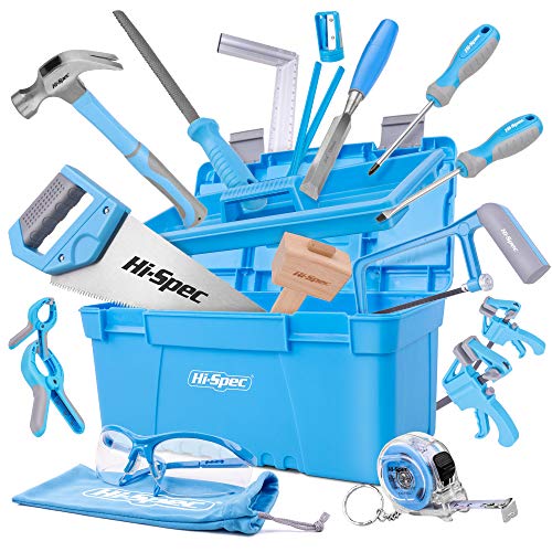 Hi-Spec Caja Jumbo de Herramientas de Bricolaje Reales para Niños, Juguete Educativo para Iniciación a la Carpintería y Trabajo de Madera Hi-Spec Caja Jumbo de Herramientas de Bricolaje Reales para Niños, Juguete Educativo para Iniciación a la Carpintería y Trabajo de Madera