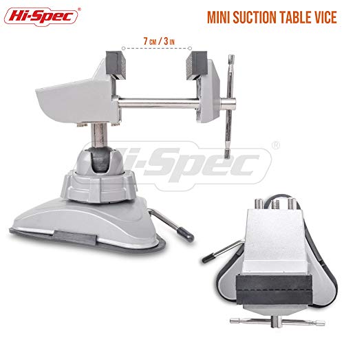 Hi-Spec Mini Tornillo de Banco de Apriete Giratorio con Ventosa de Sujeción para Precisión de Construcción de Maquetas, Reparación de Aparatos Electrónicos, Orfebrería, DIY, Soldar