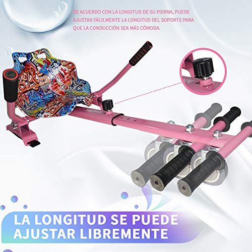 Hiboy 8435518003137, Silla Self Balancing Compatible con Todos los Patinetes Eléctricos de 6.5, 8 y 10 Pulgadas, Niños, Asiento Kart Rosa, Talla Única