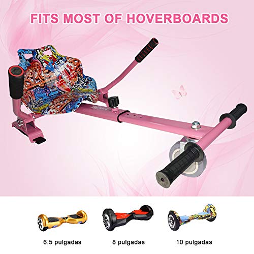 Hiboy 8435518003137, Silla Self Balancing Compatible con Todos los Patinetes Eléctricos de 6.5, 8 y 10 Pulgadas, Niños, Asiento Kart Rosa, Talla Única