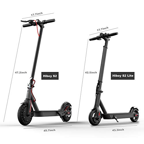 Hiboy Patinete Eléctrico S2 Lite - Neumáticos sólidos de 6.5" - hasta 16 KM de Largo Alcance y 21 KM/H Scooter portátil Plegable para Adultos con Doble Sistema de frenado