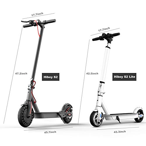 Hiboy Patinete Eléctrico S2 Lite - Neumáticos sólidos de 6.5" - hasta 16 KM de Largo Alcance y 21 KM/H Scooter portátil Plegable para Adultos con Doble Sistema de frenado