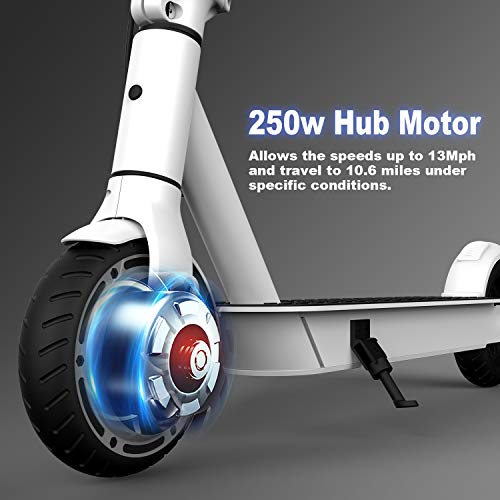 Hiboy Patinete Eléctrico S2 Lite - Neumáticos sólidos de 6.5" - hasta 16 KM de Largo Alcance y 21 KM/H Scooter portátil Plegable para Adultos con Doble Sistema de frenado