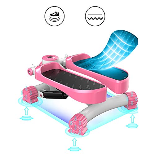 HidráUlica Stepper MultifuncióN Tabla Plataforma Stepper Ffitness Stepper con Monitor Pantalla Incorporado Mini Stepper HidráUlica Silenciosa Carga 150Kg Stepper Ideal Ejercicios Pink