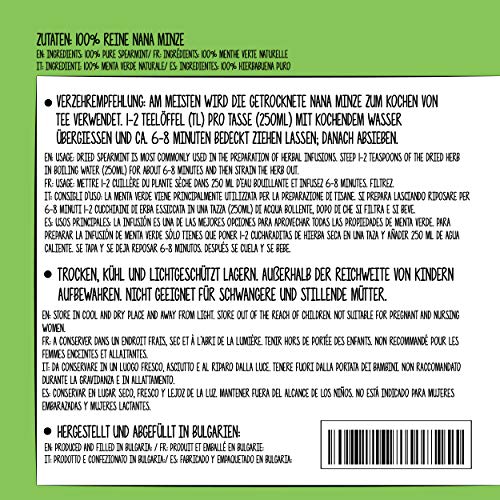 Hierbabuena (250g), corte menta verde, suavemente secado, 100% puro y natural para la preparación de té, menta marroquí, té de hierbas Hierbabuena (250g), corte menta verde, suavemente secado, 100% puro y natural para la preparación de té, menta marroquí, té de hierbas