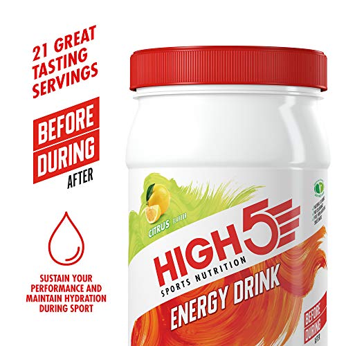 HIGH5 1 kg Bebida Energética, Apta para Veganos, Mezcla Refrescante de Carbohidratos y Electrolitos - Cítricos