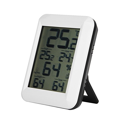 Higrómetro digital inalámbrico para interiores, temperatura y humedad con pantalla táctil LCD y monitor de temperatura de retroiluminación (sin transmisor exterior) Higrómetro digital inalámbrico para interiores, temperatura y humedad con pantalla táctil LCD y monitor de temperatura de retroiluminación (sin transmisor exterior)