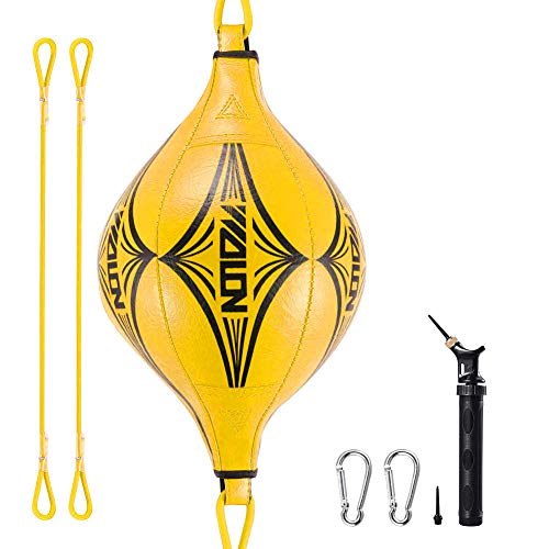 Hihey Bola de Doble Punta Universal, Bola de Velocidad de Doble Punta, Bola de Boxeo, Bomba y Gancho (Amarillo) Hihey Bola de Doble Punta Universal, Bola de Velocidad de Doble Punta, Bola de Boxeo, Bomba y Gancho (Amarillo)