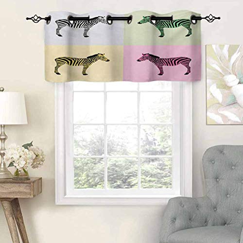 Hiiiman Cortinas opacas con cenefas antirayos UV en cajas, diseño de Avant, Garde influencia gráfica, juego de 1, 91,4 x 45,7 cm para interior, comedor o dormitorio Hiiiman Cortinas opacas con cenefas antirayos UV en cajas, diseño de Avant, Garde influencia gráfica, juego de 1, 91,4 x 45,7 cm para interior, comedor o dormitorio
