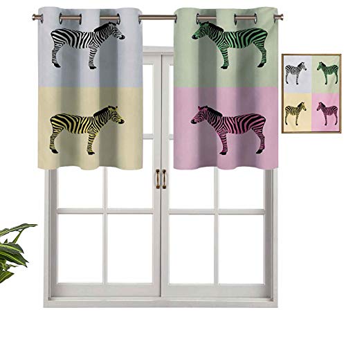 Hiiiman Cortinas opacas con cenefas antirayos UV en cajas, diseño de Avant, Garde influencia gráfica, juego de 1, 91,4 x 45,7 cm para interior, comedor o dormitorio Hiiiman Cortinas opacas con cenefas antirayos UV en cajas, diseño de Avant, Garde influencia gráfica, juego de 1, 91,4 x 45,7 cm para interior, comedor o dormitorio