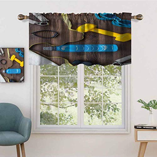 Hiiiman Cortinas opacas con cenefas antirayos UV para prepararse para fitness, equipo deportivo sobre tablero de madera, juego de 2, 106,7 x 60,9 cm para interior comedor o dormitorio Hiiiman Cortinas opacas con cenefas antirayos UV para prepararse para fitness, equipo deportivo sobre tablero de madera, juego de 2, 106,7 x 60,9 cm para interior comedor o dormitorio