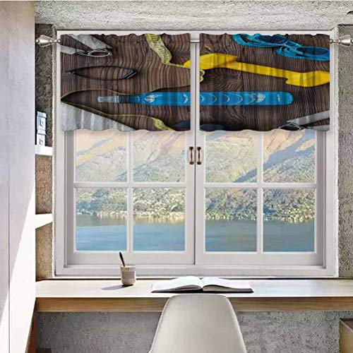 Hiiiman Cortinas opacas con cenefas antirayos UV para prepararse para fitness, equipo deportivo sobre tablero de madera, juego de 2, 106,7 x 60,9 cm para interior comedor o dormitorio Hiiiman Cortinas opacas con cenefas antirayos UV para prepararse para fitness, equipo deportivo sobre tablero de madera, juego de 2, 106,7 x 60,9 cm para interior comedor o dormitorio