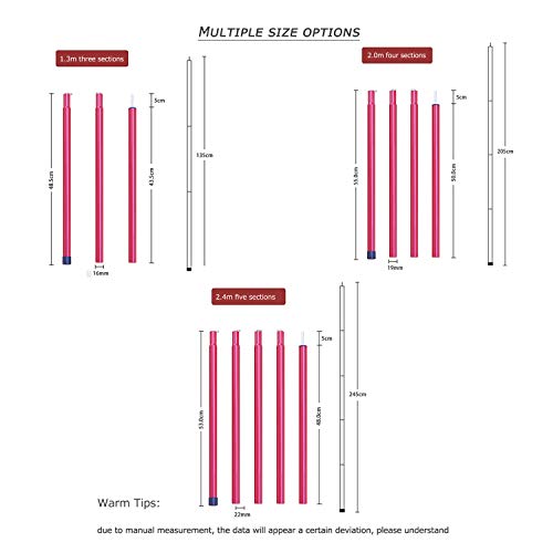HIKEMAN Accesorios para Tienda de campaña, 2 Barras de Soporte de Hierro, Postes de Tienda de campaña de Hierro para Camping, mochileros, refugios y toldos. (1.3m)