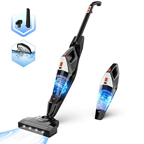 Hikeren Aspiradora Escoba 16 Kpa Aspiradora Hogar Escoba Sin Cable Aspiradora de Mano con Batería de 2500mAh 2 Velocidades de Aspiradoras Verticales, 4 Luces LED & Filtro Lavable, 2 Cepillos Hikeren Aspiradora Escoba 16 Kpa Aspiradora Hogar Escoba Sin Cable Aspiradora de Mano con Batería de 2500mAh 2 Velocidades de Aspiradoras Verticales, 4 Luces LED & Filtro Lavable, 2 Cepillos
