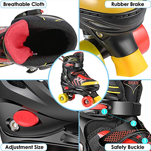 Hikole Patines de Ruedas para niños, tamaño Ajustable, Rueda de PVC, Triple Bloqueo, Malla, Patines Transpirables para Principiantes, niños y niñas Hikole Patines de Ruedas para niños, tamaño Ajustable, Rueda de PVC, Triple Bloqueo, Malla, Patines Transpirables para Principiantes, niños y niñas